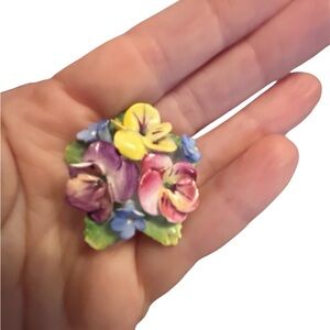 Vintage Artone Bone China Flower Brooch